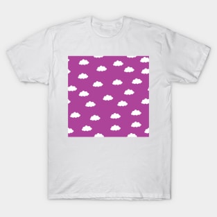 White clouds in purple pink background T-Shirt